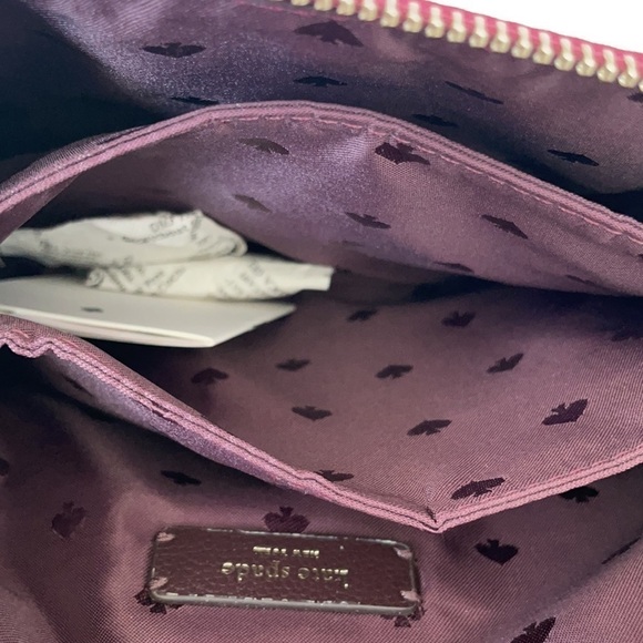 Kate Spade Burgundy/ Rhubarbtrt triple gusset crossbody bag nylon - Picture 5 of 5
